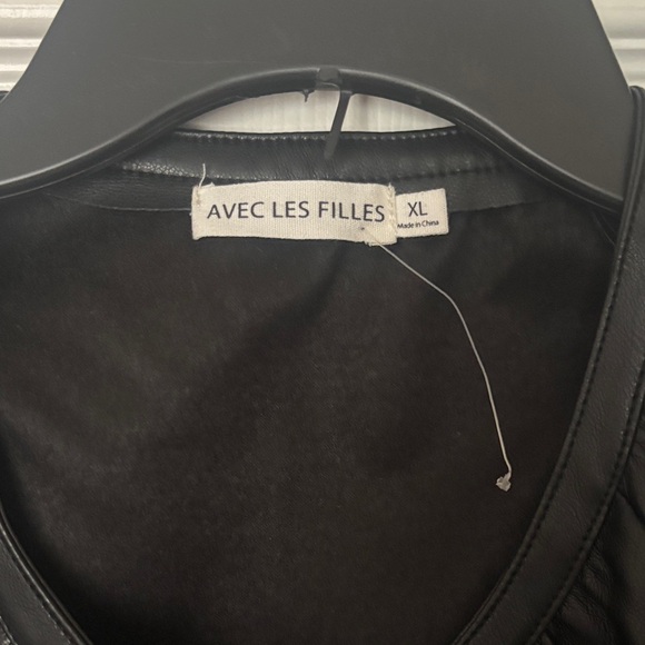 Avec Les Filles Black Faux Leather Jacket - Picture 2 of 11